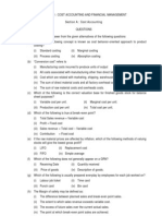 Paper - 4: Cost Accounting and Financial Management Section A: Cost Accounting Questions