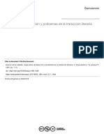 Ideas Sobre La Traducción y Problemas de La Traducción Literaria