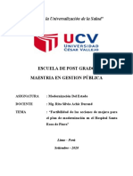 Factibilidad de Las Acciones de Mejora para El Plan de Modernización en El Hospital Santa Rosa de Piura