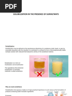 Solubilization in The Presence of Surfactants