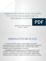 Modalități de Plată Utilizate În Activitatea Bancară Și