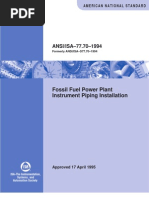 Ansi/I - 77.70 - 4: Fossil Fuel Power Plant Instrument Piping Installation