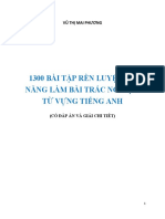 1300 bài tập rèn luyện kỹ năng làm bài trắc nghiệm từ vựng Tiếng Anh PDF