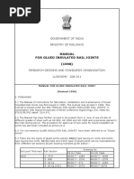 Manual For Glued Insulated Rail Joints (1998) : Government of India Ministry of Railways