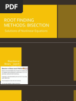 Root Finding Methods: Bisection: Solutions of Nonlinear Equations