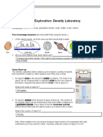 Student Exploration: Density Laboratory: Vocabulary: Buoyancy, Density, Graduated Cylinder, Mass, Matter, Scale, Volume