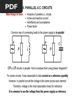 Parallel A.C. Circuits: R L e R C e