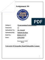 Assignment #4: Department of CS&IT (BSSE)