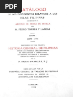 Catálogo de Los Documentos Relativos A Las Islas Filipinas Existentes en El Archivo de Indias de Sevilla PDF