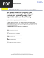 Why Minimal Guidance During Instruction Does Not Work An Analysis of The Failure of Constructivist Discovery Problem Based Experiential and Inquiry