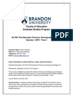 Faculty of Education Graduate Studies Program: 04.700/ The Education Process: Developmental Stages Summer / 2019 / Term I