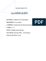 Planificación para Matematicas