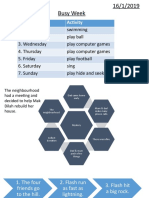 Wednesday 16/1/2019 Busy Week: Day Activity