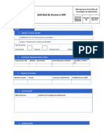 Formato de Solicitud de Accesos A SAP