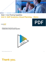 Unit 3: SAP Analytics Cloud Planning - Demo: Week 1: Core Planning Capabilities