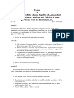 Decree of The President of The Islamic Republic of Afghanistan! About Amendment, Addition and Deletion of Some Provisions From The Insurance Law