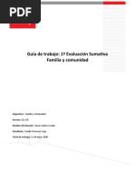 Primera Evaluación Sumativa Familia y Comunidad