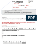 Matemática 5° B Evaluación Grandes Números, Operaciones Básicas