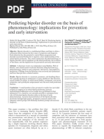 Predicting Bipolar Disorder On The Basis of Phenomenology Implications For Prevention and Early Intervention