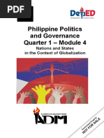 Philippine Politics and Governance Quarter 1 - Module 4: Nations and States in The Context of Globalization