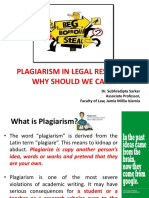 Plagiarism in Legal Research: Why Should We Care?