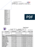 Input Data Sheet For E-Class Record: Region Division School Name School Id School Year