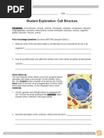 Student Exploration: Cell Structure