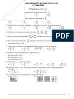 Ejercicios Refuerzo Matemáticas 3 Eso 1º Trimestre