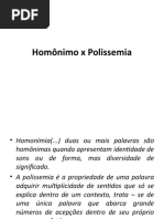 Homônimo X Polissemia