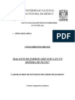 Previo Balance de Energia Mecanica en Un Sistema Deflujo