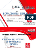 Ecuaciones Lineales - Parte II Sistemas Consistentes e Inconsistentes