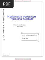 CBSE XIi Chemistry Project PREPARATION OF POTASH ALUM FROM SCRAP ALUMINIUM