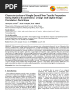 Characterization of Single Enset Fiber Tensile Properties Using Optimal Experimental Design and Digital Image Correlation Technique