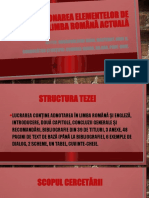 Funcționarea Elementelor de Argou În Limba Română Actuală