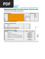 Engineering Example of 3D Plate Materials: Sheet Pile Wall in Bending