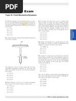 Diagnostic Exam: Topic III: Fluid Mechanics/Dynamics