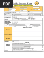 Daily Lesson Plan: Teacher'S Name: PN Misya Binti Omar