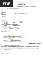 Computer SC Class 5 Software EXERCISE (PG 18) : Worksheet 1