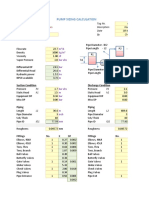 Pump Sizing Calculation: User Input