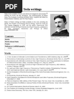 List of Nikola Tesla Writings