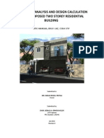 Structural Analysis and Design Calculation of The Proposed Two Storey Residential Building