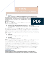 Ifrs 12: Disclosures of Interest in Other Entities