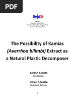 The Possibility of Kamias A Natural Plastic Decomposer: (Averrhoa Bilimbi) Extract As