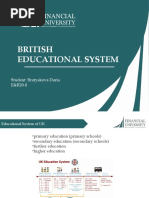 British Educational System: Student: Bratyakova Daria E&B20-8