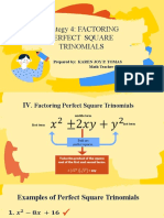Math8. Factoring Perfect Square Trinomials