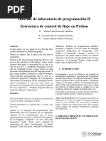 Informe de Lab de Programacion II Estructura de Control de Flujo en Python