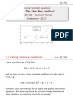 1.1: The Bisection Method September 2019: MA385/530 - Numerical Analysis