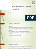 Fundamentals of Textile Engineering: Che - 436 Lecture-1