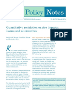 Olicy: Quantitative Restriction On Rice Imports: Issues and Alternatives