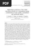 High-Density Production of The Rotifer Consideration of Water Quality, Zootechnical and Nutritional Aspects